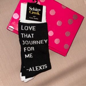 Schitt$ Creek Black White Love That Journey For Me - Alexis Crew Socks